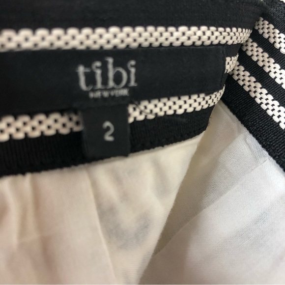 Tibi skirt leopard print jacquard swing flare cream black size 2 - Picture 8 of 11